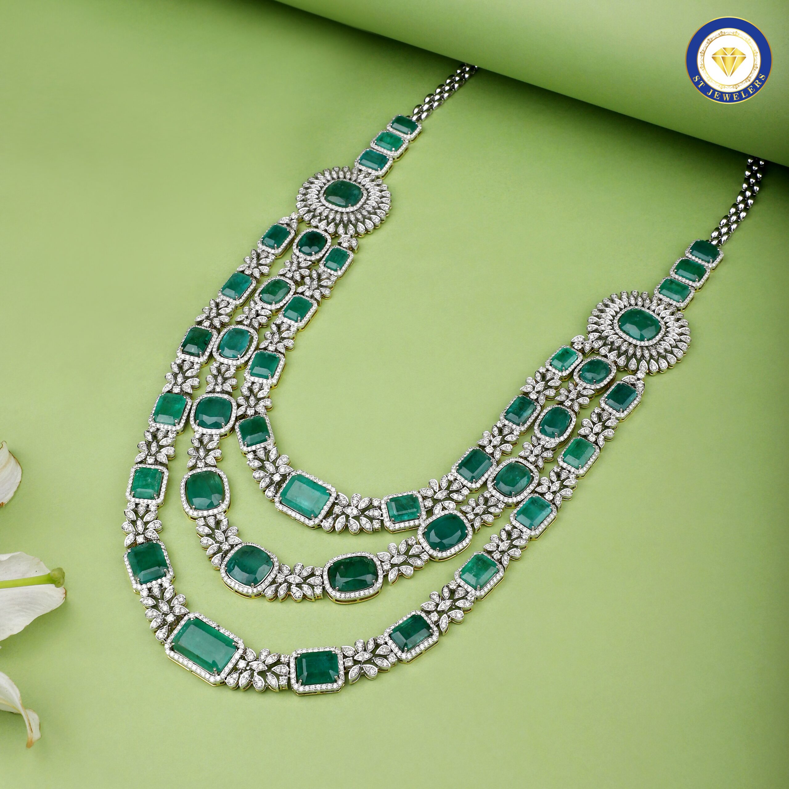 Green Goddess Bridal Necklace - Image 2