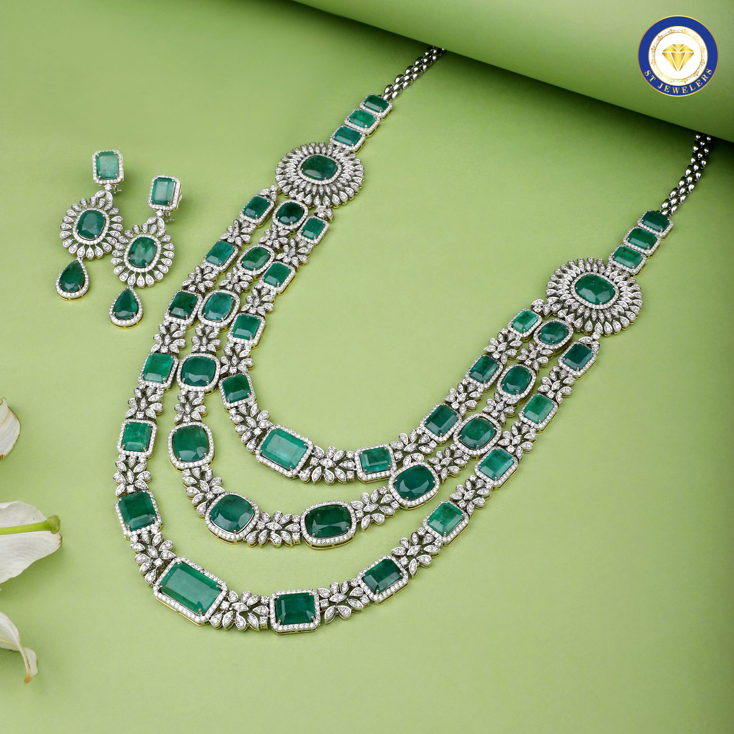 Green Goddess Bridal Necklace - Image 3